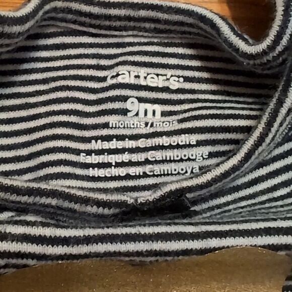 Carter's 9 Month Baby Short Sleeve Onesies Black White Gold - Picture 9 of 13